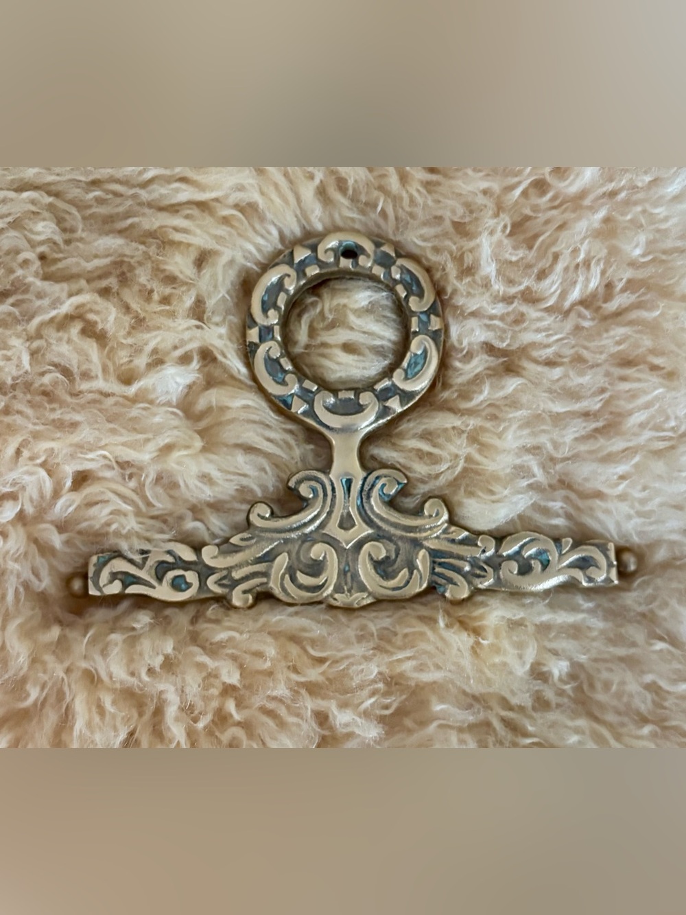 Vintage Brass Bell Pull Hanger